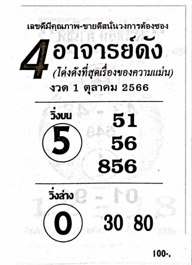 หวย4อาจารย์ดัง